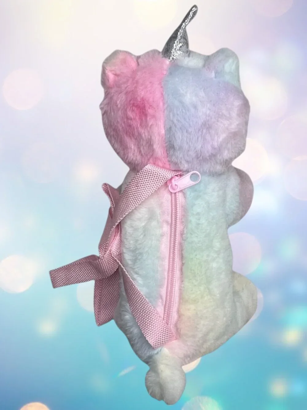 NWT Unicorn Bag Plush Stuffed Animal Purse Tie Dye Rainbow Crossbody Girls #2